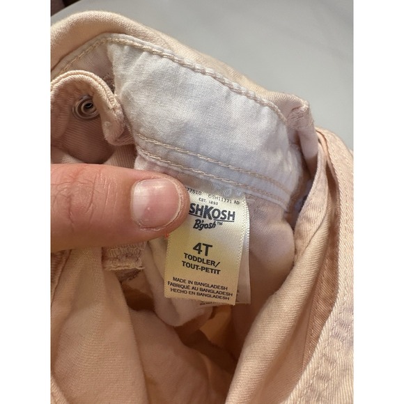 Oshkosh B'Gosh Toddler Girls Pink Overalls Heart Pocket Size 4T - Picture 3 of 3